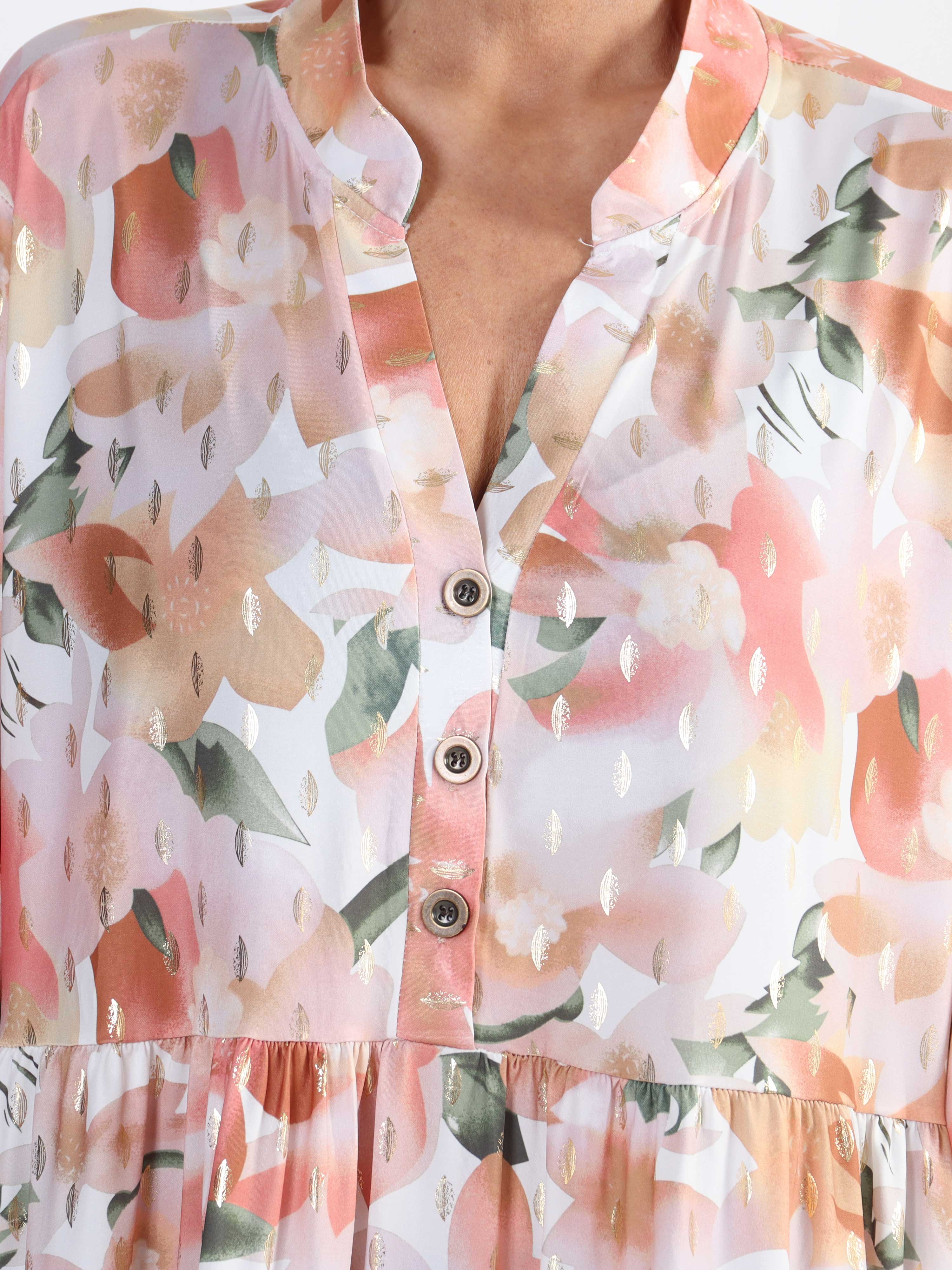 Milano Flower Midi - Plus size-klänning med blommigt tryck och lager-på-lager-look